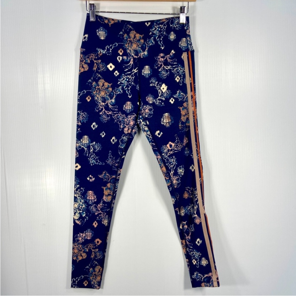 Free People FP Movement high rise floral racing stripe leggings S